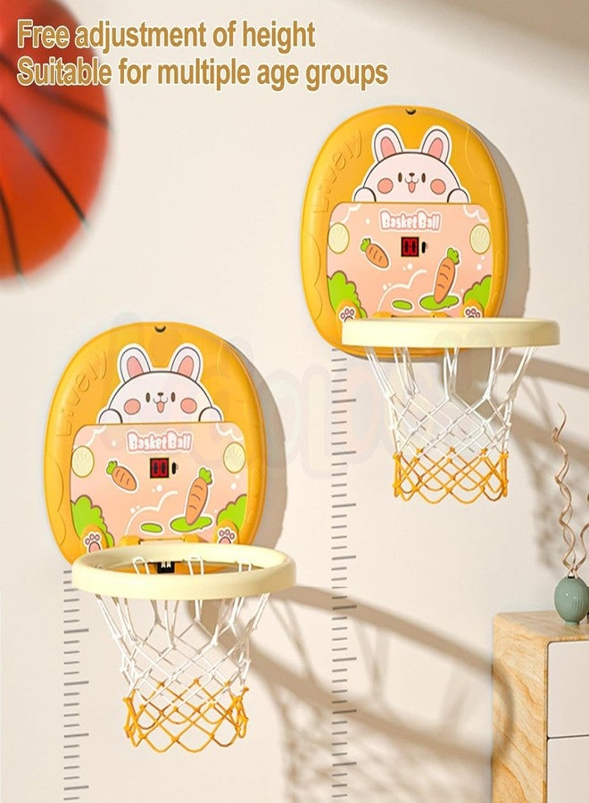 Kidology Indoor Mini Wall Basketball Hoop Set for Kids |Hanging Dart Board |2-in-1 Portable Cute Bunny Design Outdoor Mini Ball & Rings Games,Gift for Kids 3+ (Multicolor) - Image 3